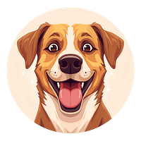 12 Avatar cartoon chien joyeux pour profil Winamax, design fun et coloré, parfait pour boutique en ligne, idéal pour personnaliser un compte joueur de poker.