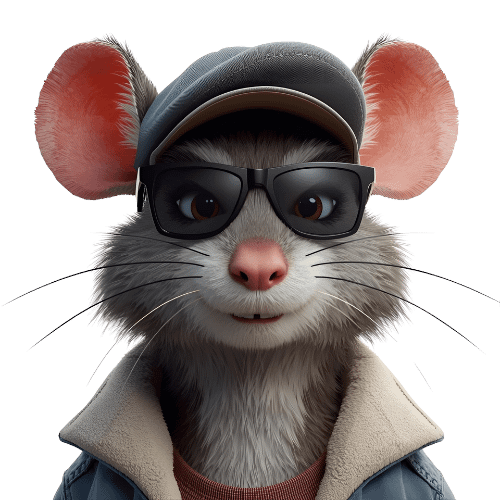17 Avatar Réaliste “Souris stylée” pour profil Winamax, design fun et tendance, parfait pour boutique en ligne, idéal pour personnaliser un compte joueur de poker.